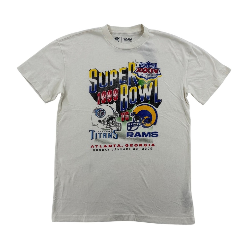 Abercrombie & Fitch Super Bowl XXXIV T-Shirt Mens LT Cream NEW Titans vs Rams